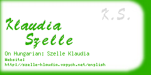 klaudia szelle business card